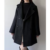 ブラック | mipiarl  2wayカラーシャギーミドルコート | JUNOAH