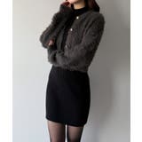 mipiarl  ショートシャギーカーディガン＋ミニリブニットワンピースＳＥＴ | JUNOAH | 詳細画像14 