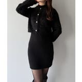 mipiarl  ショートシャギーカーディガン＋ミニリブニットワンピースＳＥＴ | JUNOAH | 詳細画像9 