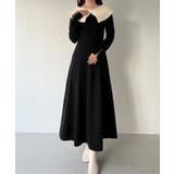 mipiarl  クラシカルカラーフレアニットワンピース | JUNOAH | 詳細画像5 