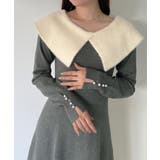 mipiarl  クラシカルカラーフレアニットワンピース | JUNOAH | 詳細画像8 