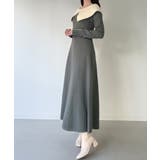 mipiarl  クラシカルカラーフレアニットワンピース | JUNOAH | 詳細画像9 