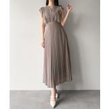 グレー | mipiarl  ラッフルピンタックプリーツワンピース | JUNOAH