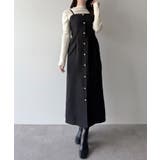 ブラック | mipiarl  薄手ツイードタイトキャミワンピース | JUNOAH