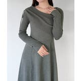 mipiarl  2wayネックドレープフレアニットワンピース | JUNOAH | 詳細画像1 