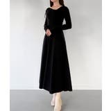 mipiarl  2wayネックドレープフレアニットワンピース | JUNOAH | 詳細画像11 