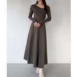 mipiarl  2wayネックドレープフレアニットワンピース | JUNOAH | 詳細画像16 