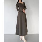 mipiarl  2wayネックドレープフレアニットワンピース | JUNOAH | 詳細画像17 