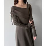 モカ | mipiarl  2wayネックドレープフレアニットワンピース | JUNOAH