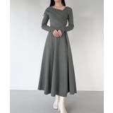 mipiarl  2wayネックドレープフレアニットワンピース | JUNOAH | 詳細画像4 