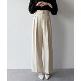 アイボリー | mipiarl  ハイウエストタックスラックス | JUNOAH