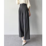 チャコール | mipiarl  ハイウエストタックスラックス | JUNOAH