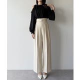 mipiarl  ハイウエストタックスラックス | JUNOAH | 詳細画像6 