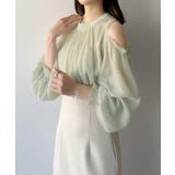 mipiarl  オフショルシアーギャザーブラウス | JUNOAH | 詳細画像10 