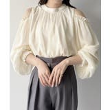 アイボリー | mipiarl  オフショルシアーギャザーブラウス | JUNOAH
