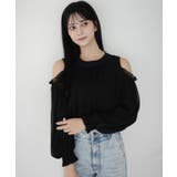 mipiarl  オフショルシアーギャザーブラウス | junoah | 詳細画像13 