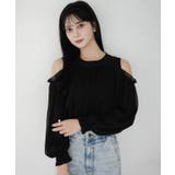 mipiarl  オフショルシアーギャザーブラウス | junoah | 詳細画像19 