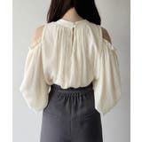 mipiarl  オフショルシアーギャザーブラウス | JUNOAH | 詳細画像4 