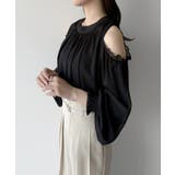 mipiarl  オフショルシアーギャザーブラウス | JUNOAH | 詳細画像7 