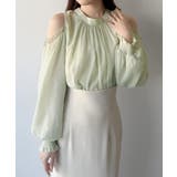 mipiarl  オフショルシアーギャザーブラウス | JUNOAH | 詳細画像9 