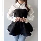 ブラック | mipiarl  シャツドッキングペプラムビスチェ | JUNOAH