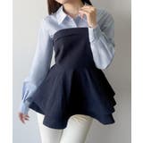 ネイビー | mipiarl  シャツドッキングペプラムビスチェ | JUNOAH