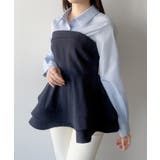 mipiarl  シャツドッキングペプラムビスチェ | JUNOAH | 詳細画像4 