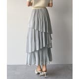 mipiarl  ランダムヘムプリーツティアードスカート | JUNOAH | 詳細画像15 