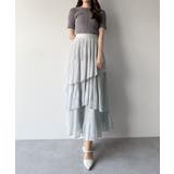 mipiarl  ランダムヘムプリーツティアードスカート | JUNOAH | 詳細画像17 