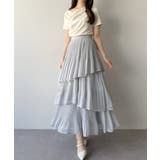 mipiarl  ランダムヘムプリーツティアードスカート | JUNOAH | 詳細画像20 