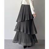 mipiarl  ランダムヘムプリーツティアードスカート | JUNOAH | 詳細画像24 