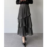 mipiarl  ランダムヘムプリーツティアードスカート | JUNOAH | 詳細画像25 