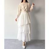 mipiarl  ランダムヘムプリーツティアードスカート | JUNOAH | 詳細画像4 