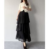 mipiarl  ランダムヘムプリーツティアードスカート | JUNOAH | 詳細画像8 