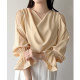 クリーム | mipiarl  キャンディースリーブドレープブラウス | JUNOAH