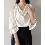 mipiarl  キャンディースリーブドレープブラウス | JUNOAH | 詳細画像6 