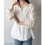 mipiarl  ドロストギャザースリーブシャツチュニック | JUNOAH | 詳細画像2 