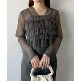 mipiarl  チュールフリルブラウス＋IラインキャミワンピースSET | JUNOAH | 詳細画像10 