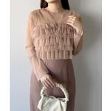 mipiarl  チュールフリルブラウス＋IラインキャミワンピースSET | JUNOAH | 詳細画像15 