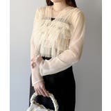 mipiarl  チュールフリルブラウス＋IラインキャミワンピースSET | JUNOAH | 詳細画像4 