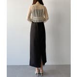 mipiarl  チュールフリルブラウス＋IラインキャミワンピースSET | JUNOAH | 詳細画像5 