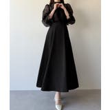 ブラック | mipiarl  フリルカラーシアーブラウス＋フレアキャミワンピースＳＥＴ | JUNOAH