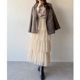 アイボリー | mipiarl  ボリュームチュールティアードスカート | JUNOAH