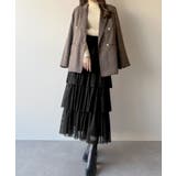 ブラック | mipiarl  ボリュームチュールティアードスカート | JUNOAH