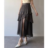 チャコール | mipiarl  スリットプリーツティアードパンツスカート | JUNOAH