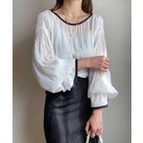 シャーリングキャンディースリープシアーブラウス | JUNOAH | 詳細画像3 