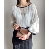 シャーリングキャンディースリープシアーブラウス | JUNOAH | 詳細画像4 