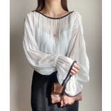 シャーリングキャンディースリープシアーブラウス | JUNOAH | 詳細画像6 