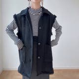 ブラック | オーバーシルエットツイードベスト | JUNOAH