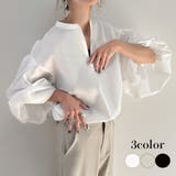 ハーフジップブラウス | JUNOAH | 詳細画像1 